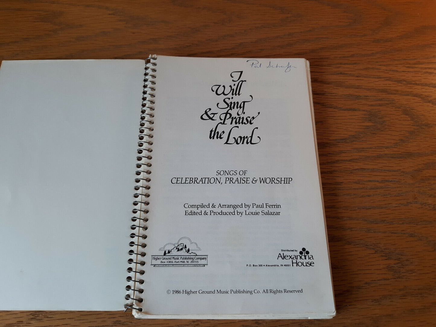 I Will Sing & Praise The Lord 1986 Paul Ferrin Songs Of Celebration Praise & Wor