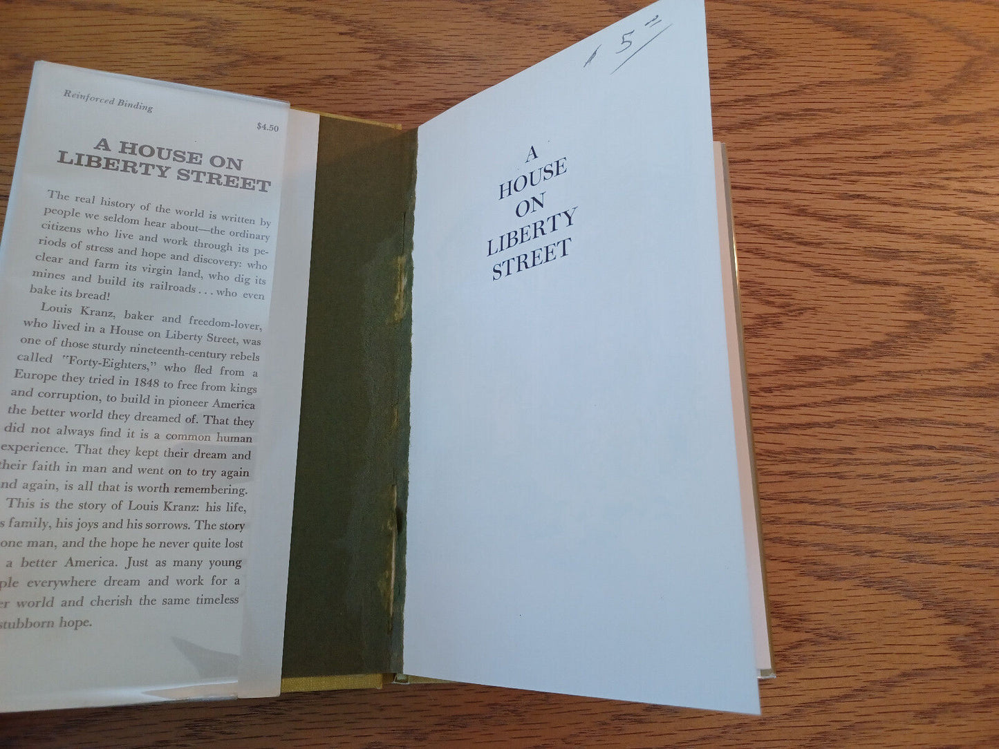 A House On Liberty Street Mary Hays Weik 1973 1st Ed Hardcover Dust Jacket