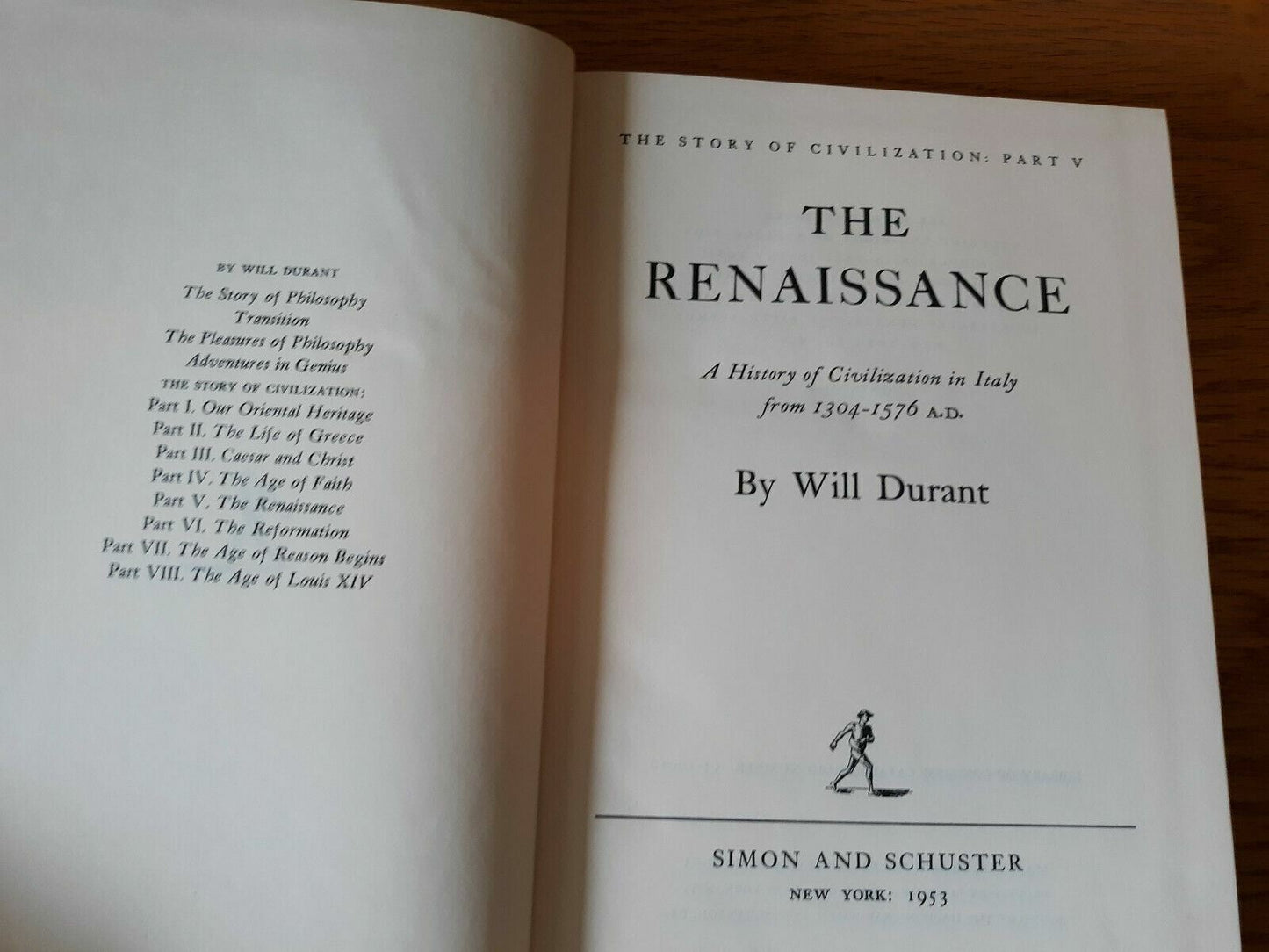 1953 ~ Will Durant ~ The Story Of Civilization V The Renaissance 9th Print