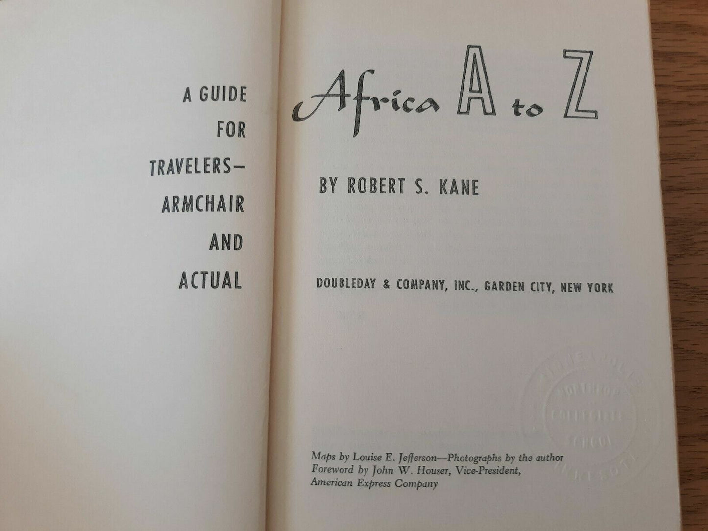 Africa A to Z by Robert Kane 1961 First Edition Hardcover