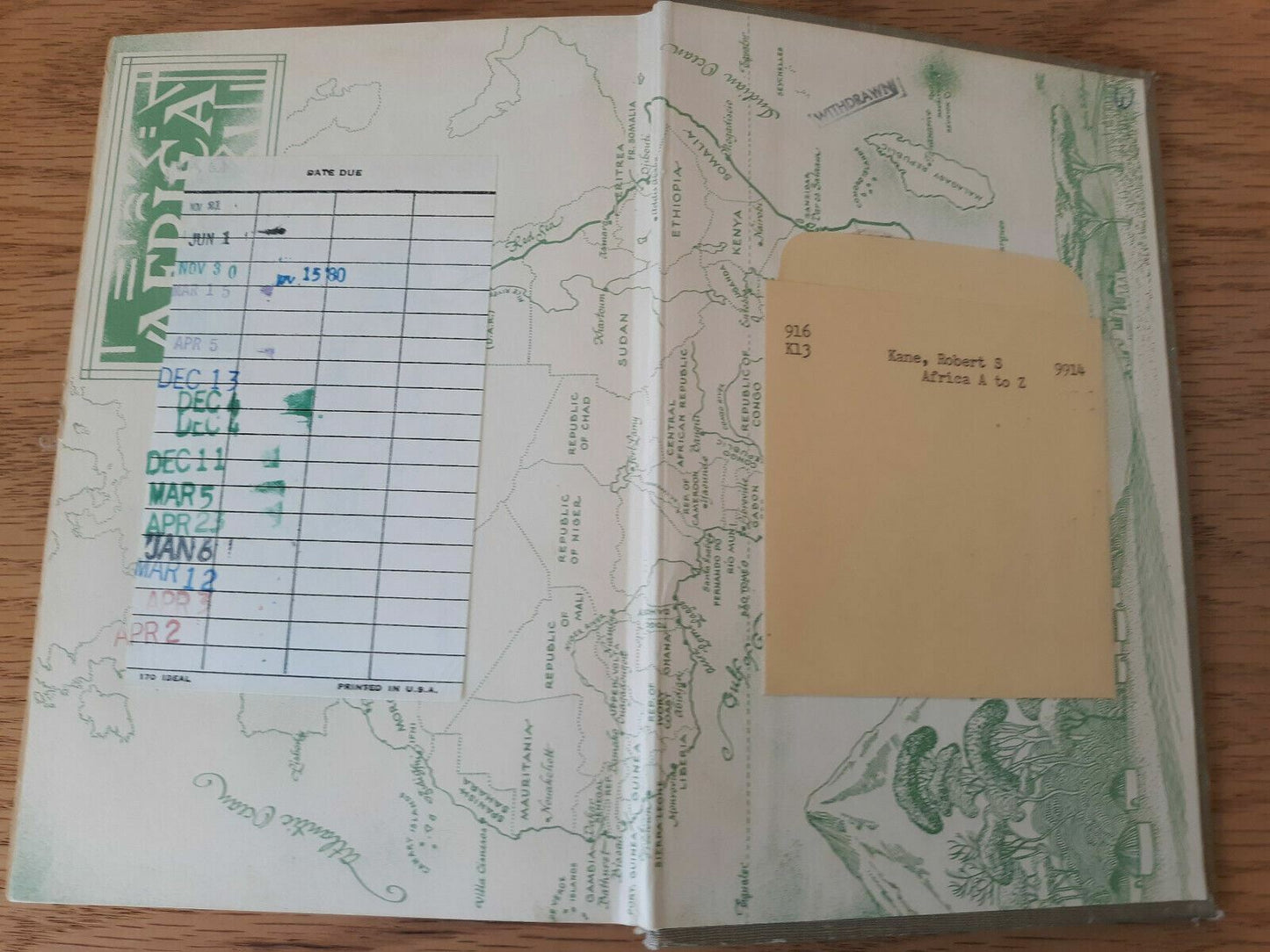 Africa A to Z by Robert Kane 1961 First Edition Hardcover