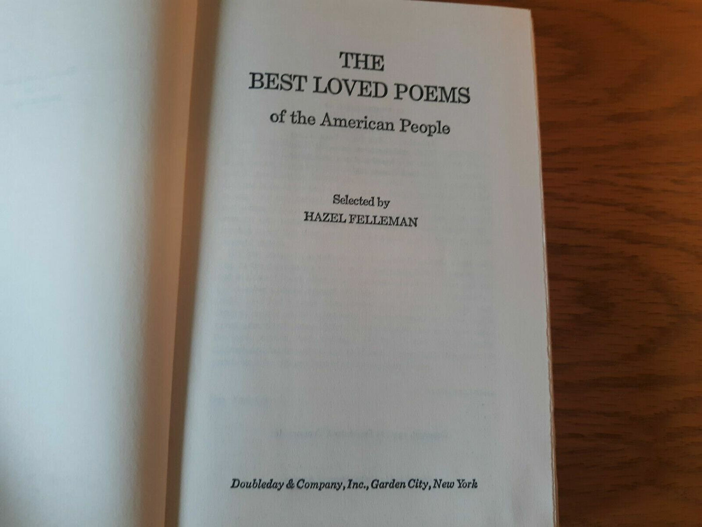 The Best Loved Poems of the American People by Hazel Felleman 1936