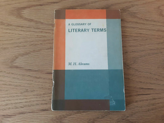A Glossary of Literary Terms by M H Abrams 1965 Paperback