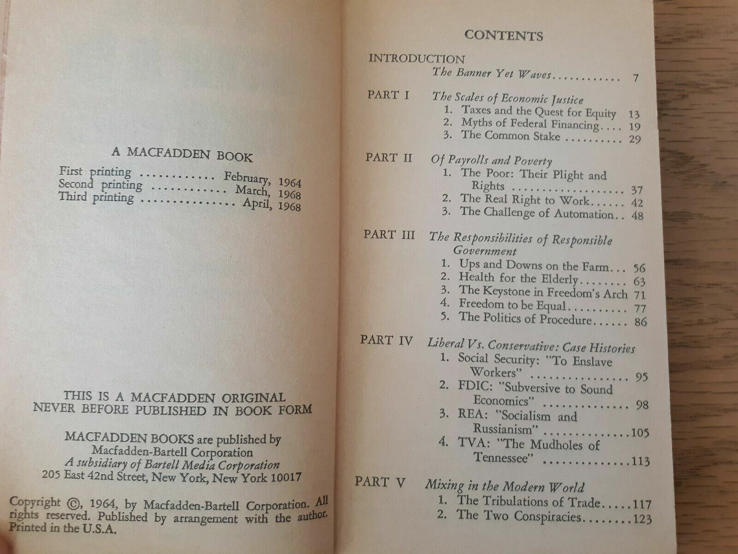 A Liberal Answer to the Conservative Challenge by Eugene McCarthy 1968