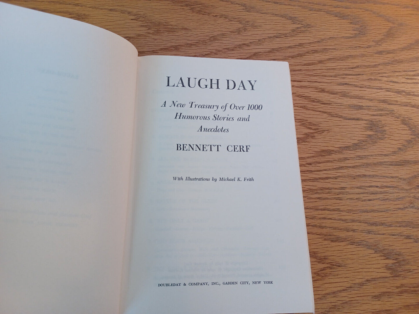 Laugh Day Bennett Cerf 1965 Book Club Edition Hardcover Dust Jacket Doubleday