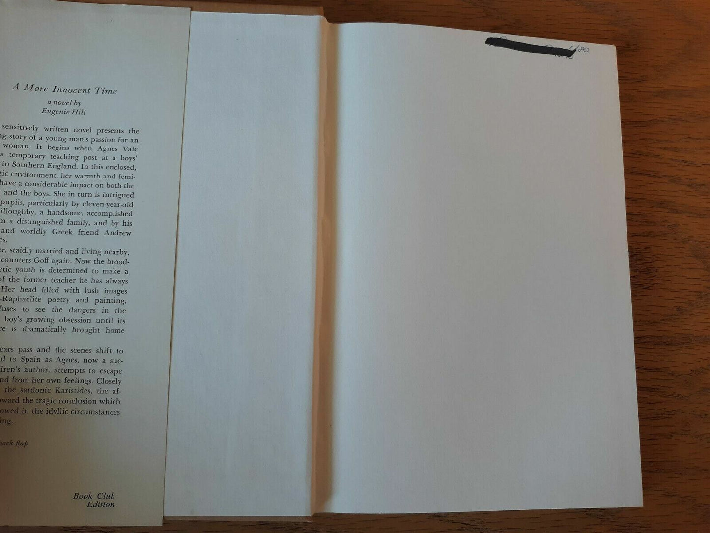 1979 A More Innocent Time by Eugenie Hill Hardcover Dust Jacket BCE