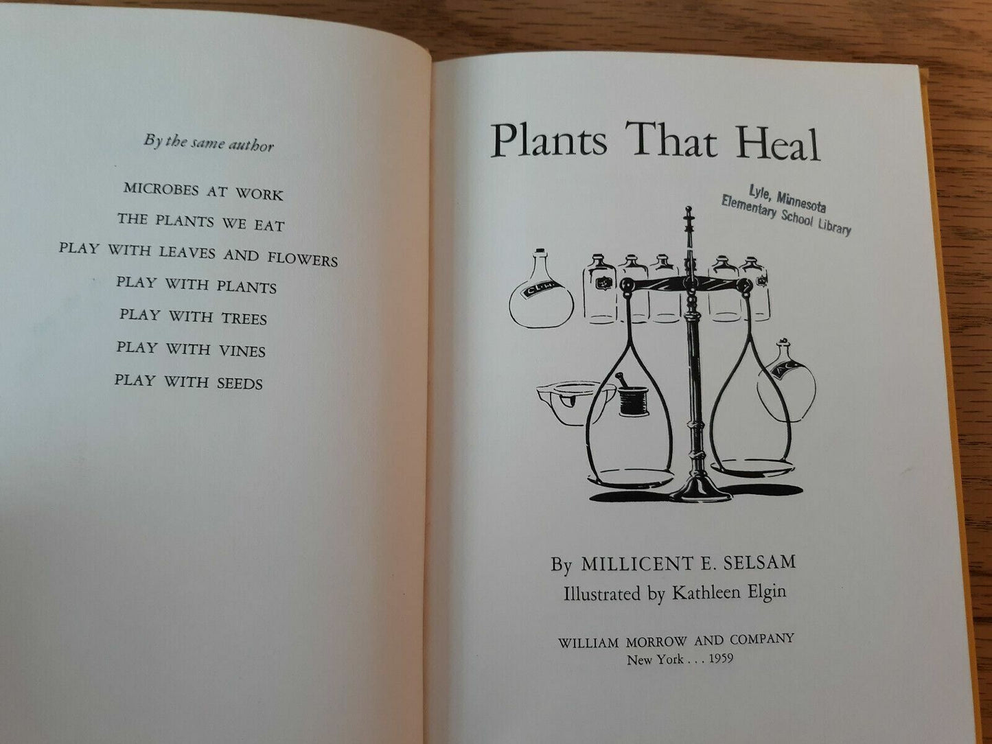 1959 Vintage Plants That Heal by Selsam Millicent Ellis Hardcover