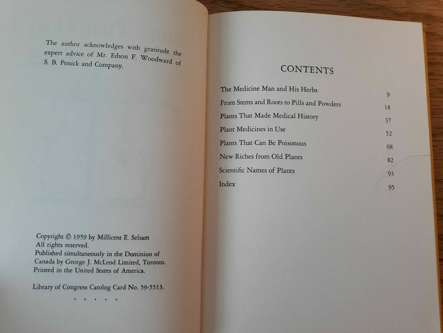 1959 Vintage Plants That Heal by Selsam Millicent Ellis Hardcover