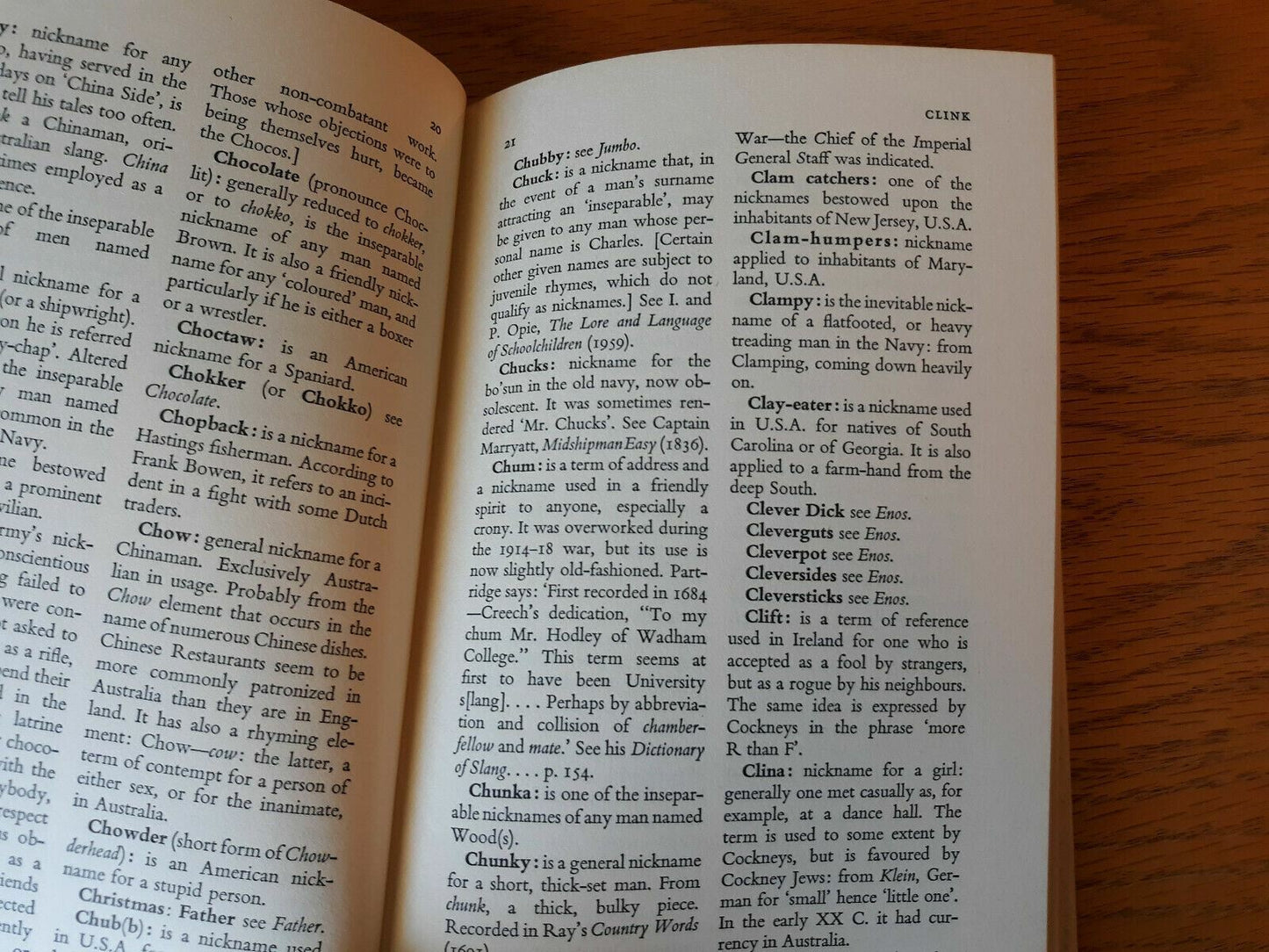 A Dictionary of Nicknames by Julian Franklyn 1962
