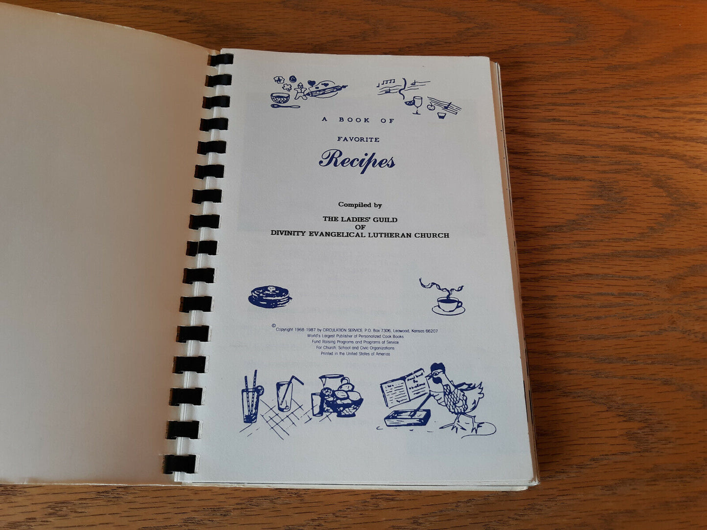 A Book Of Favorite Recipes Ladies' Guild Of Divinity Evangelical Lutheran Church