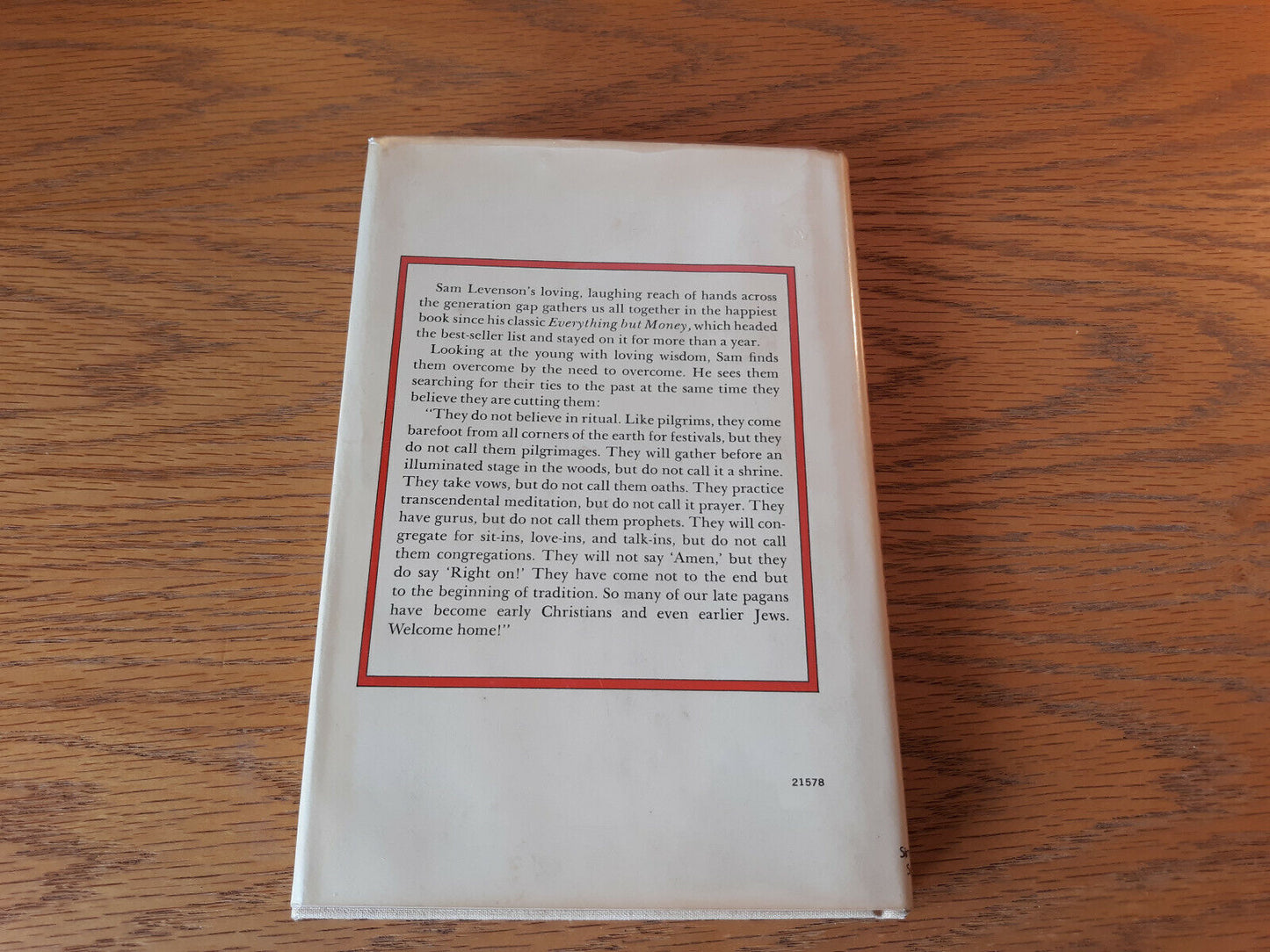 In One Era And Out The Other Sam Levenson 1973 Hardcover Dust Jacket Simon And S