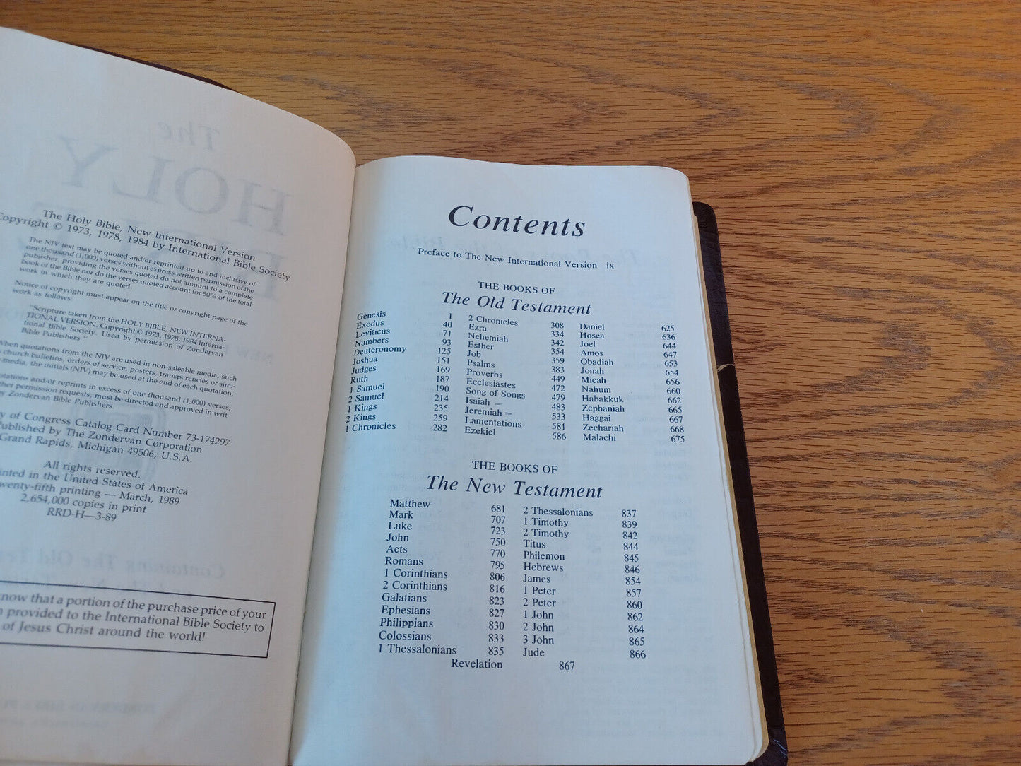Holy Bible New International Version 1989 Dictionary Concordance Zondervan