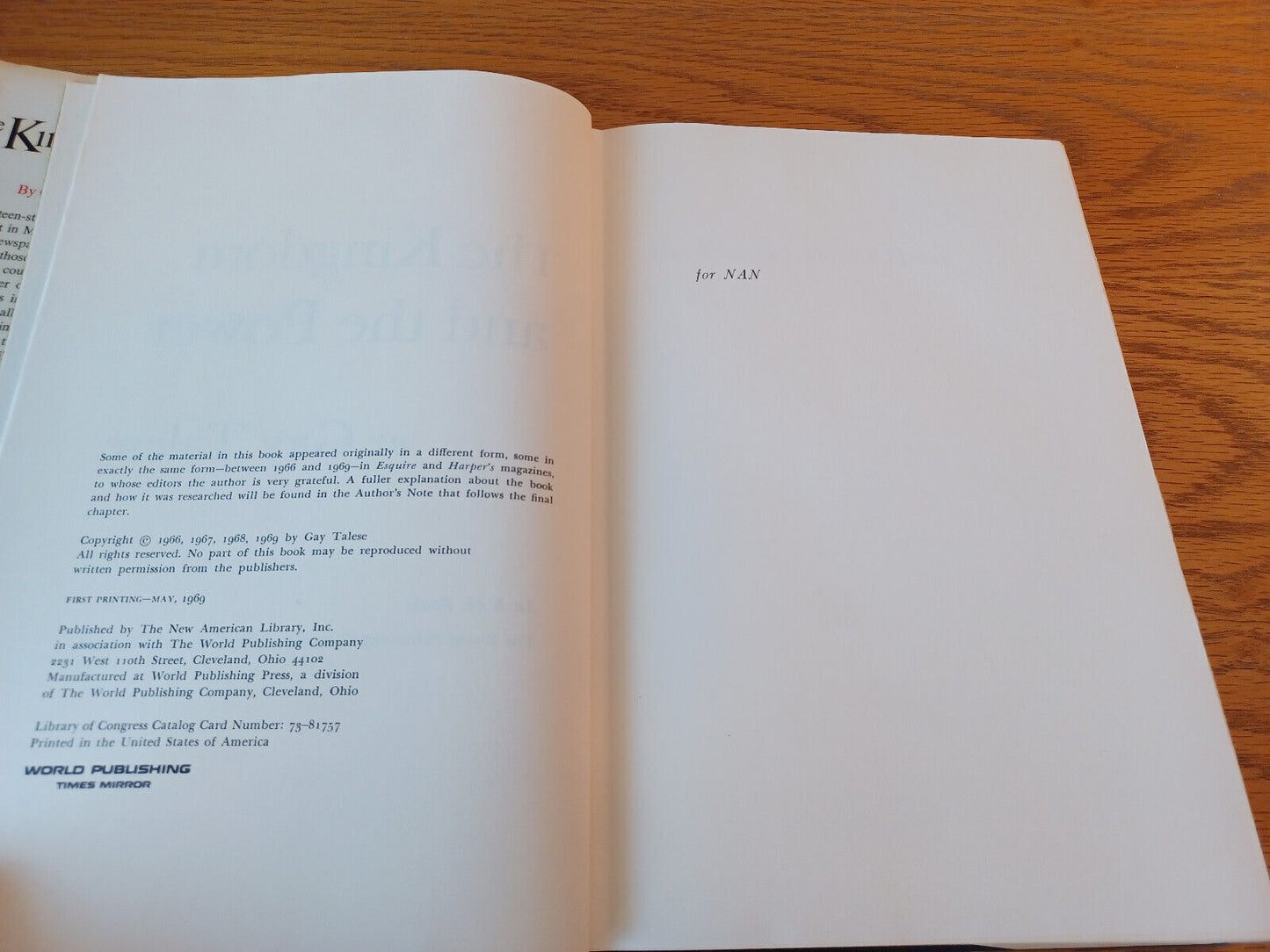 The Kingdom and the Power by Gay Talese 1969