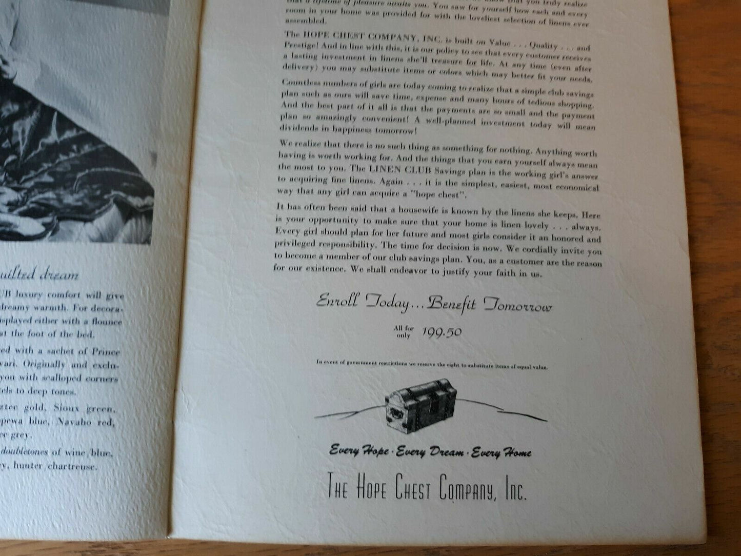 A Lifetime of Pleasure Awaits You The Hope Chest Company Catalog