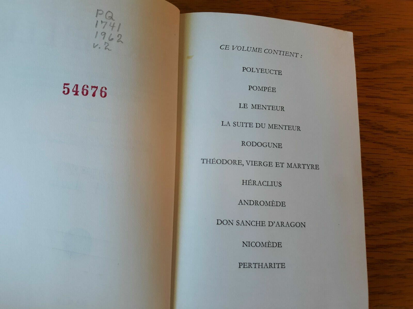 Theatre Complet De Corneille, Tome Second (Maurice Rat) French Hardcover