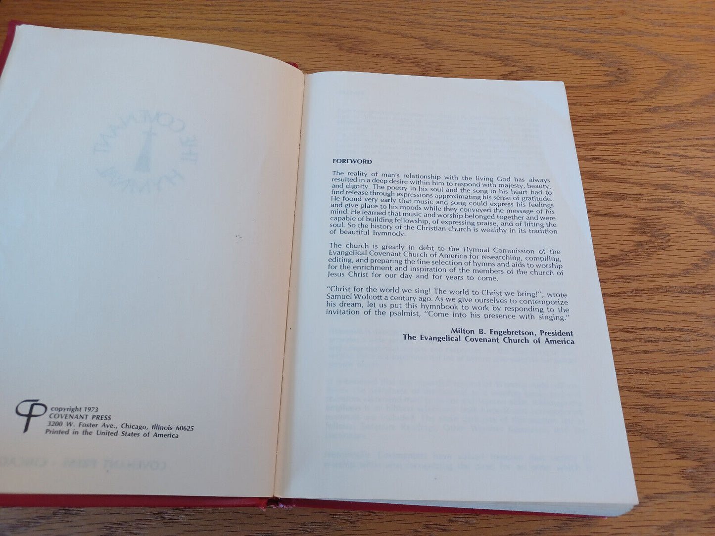 The Covenant Hymnal 1973 Covenant Press Hardcover B
