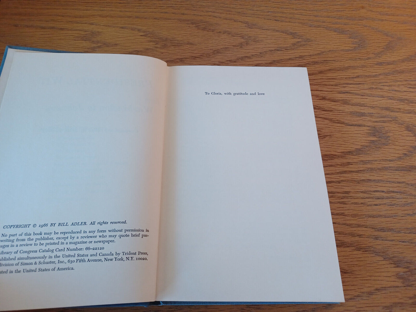 Presidential Wit From Washington To Johnson Bill Adler 1966 Hardcover Trident Pr
