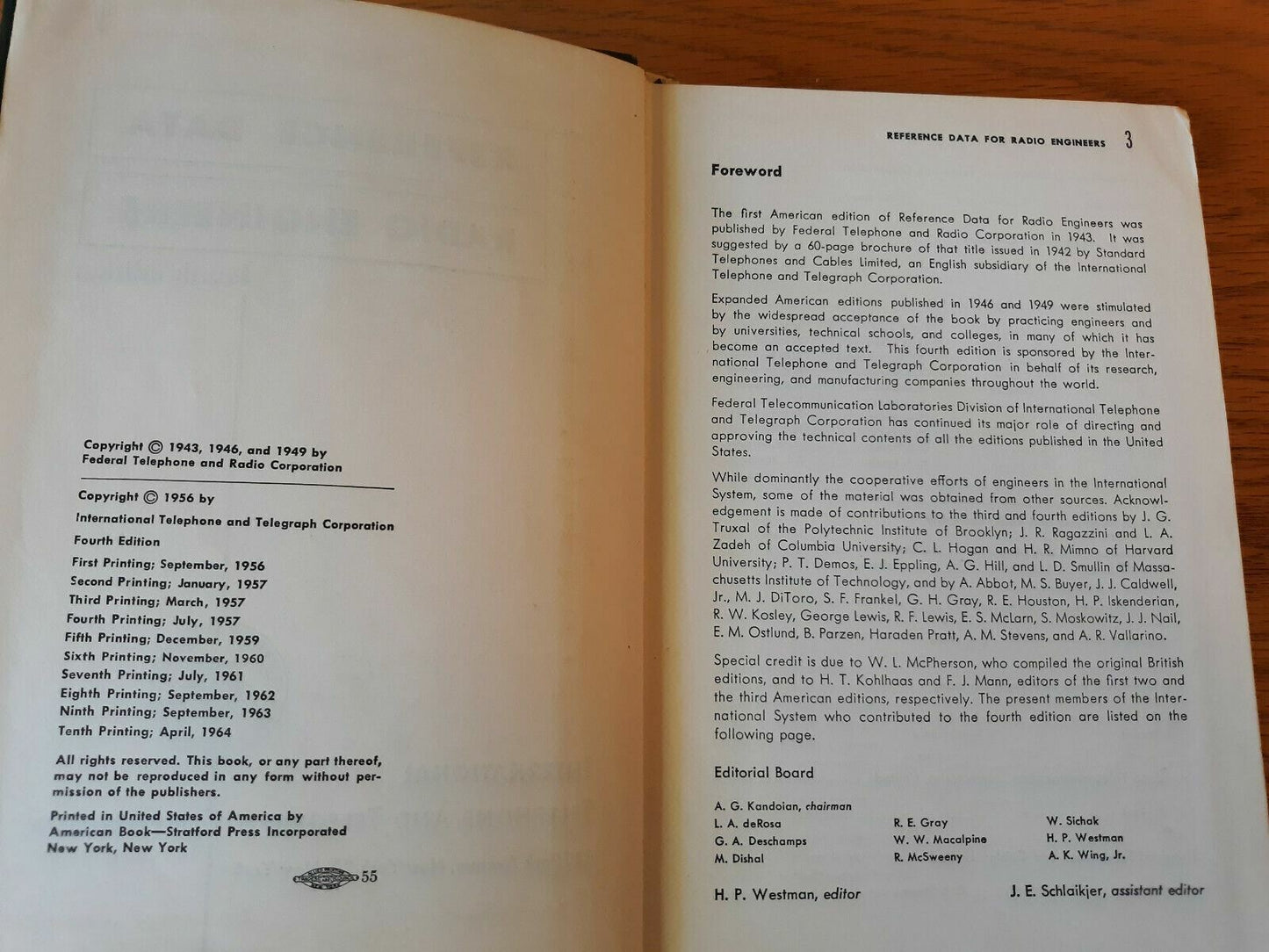Reference Data for Radio Engineers 4th Ed 1964