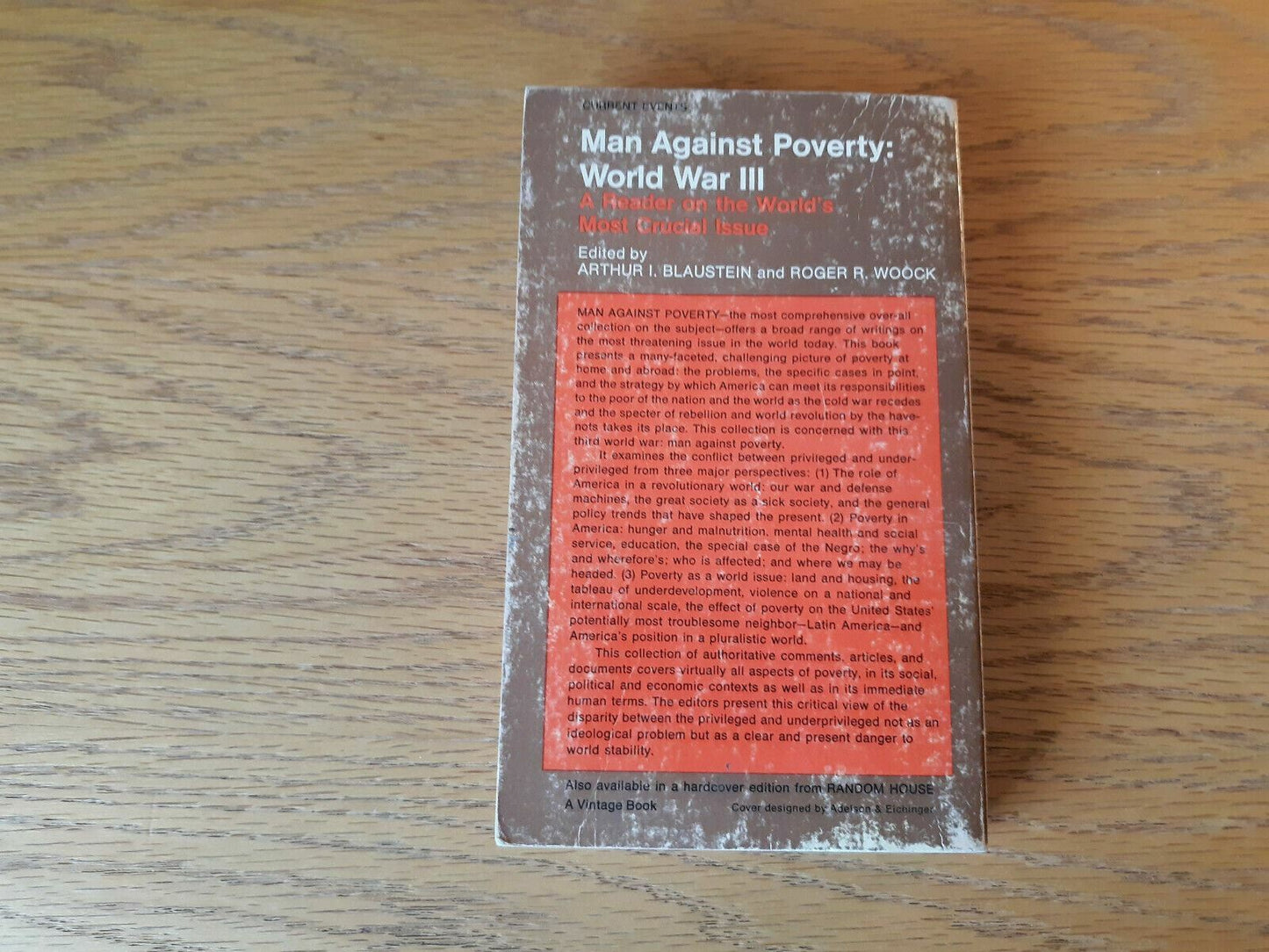 1968 Men Against Poverty: World war III - Blaustein & Woock Paperback