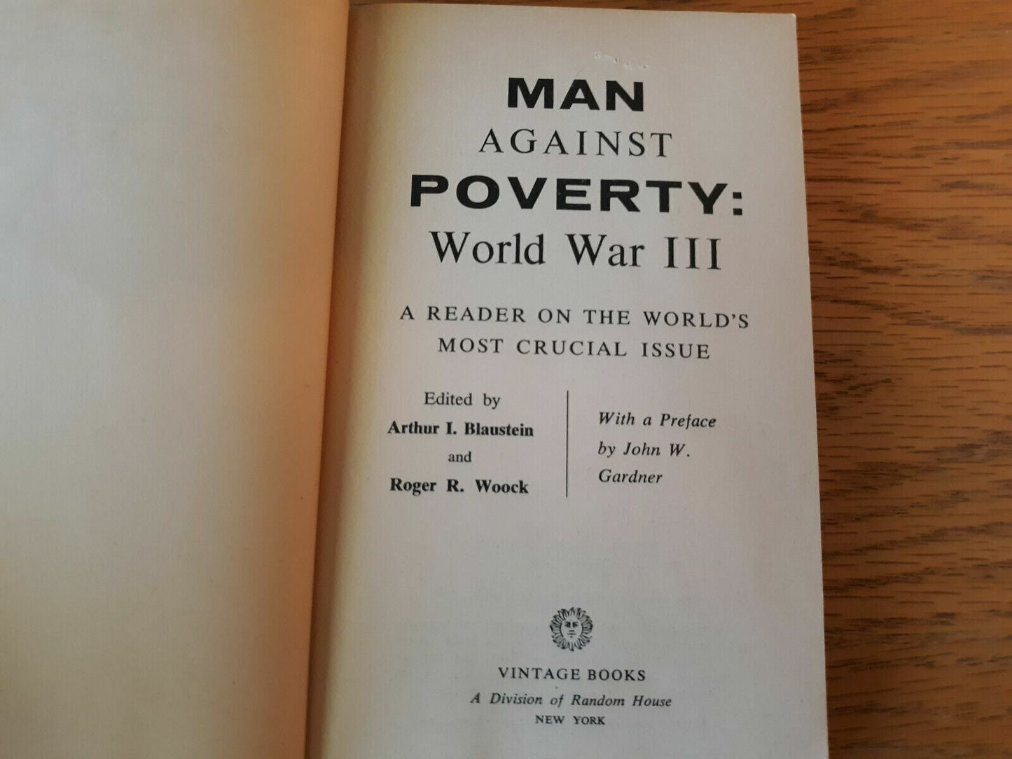 1968 Men Against Poverty: World war III - Blaustein & Woock Paperback