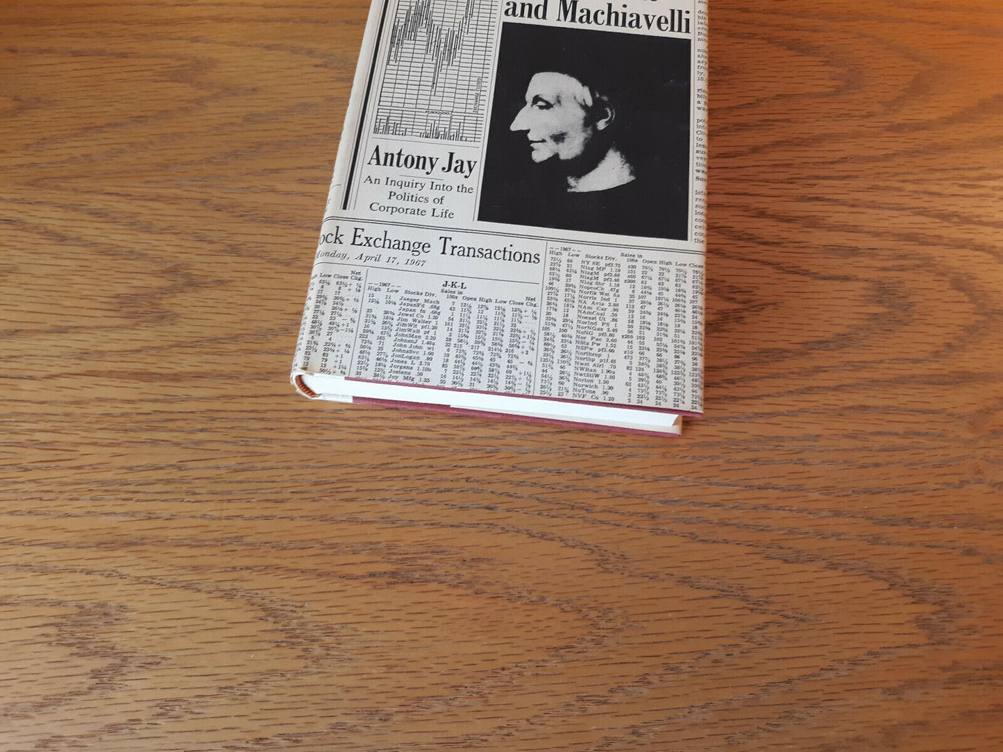 Management And Machiavelli Antony Jay 1968 1st Ed Hardcover Dust Jacket