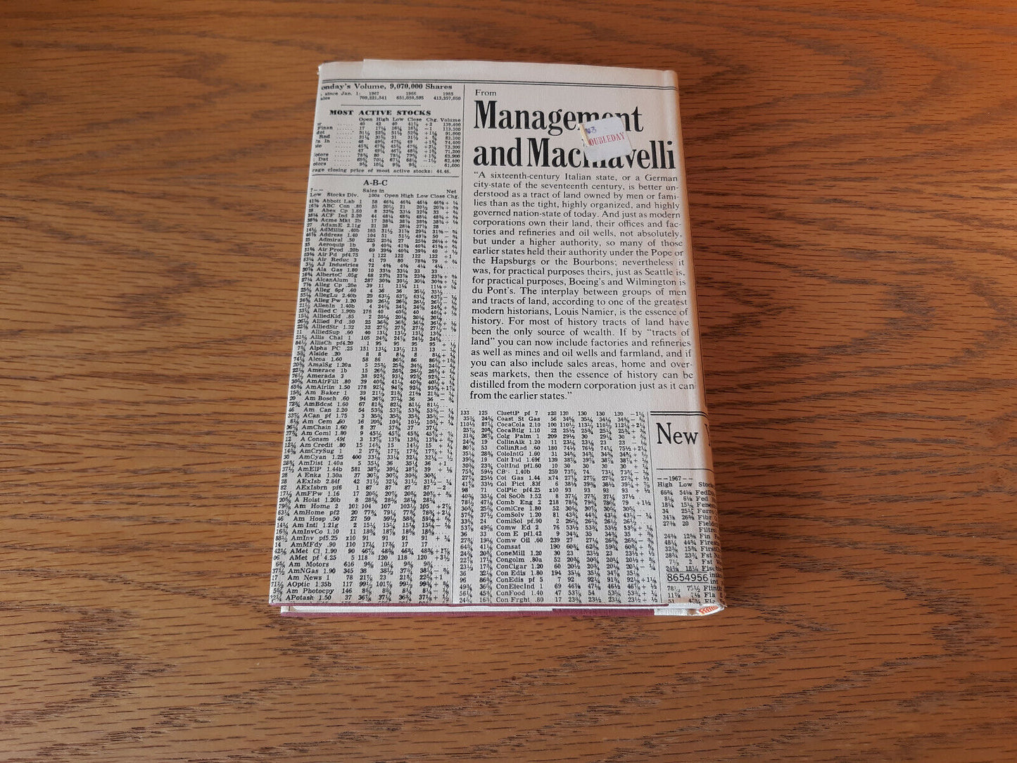 Management And Machiavelli Antony Jay 1968 1st Ed Hardcover Dust Jacket