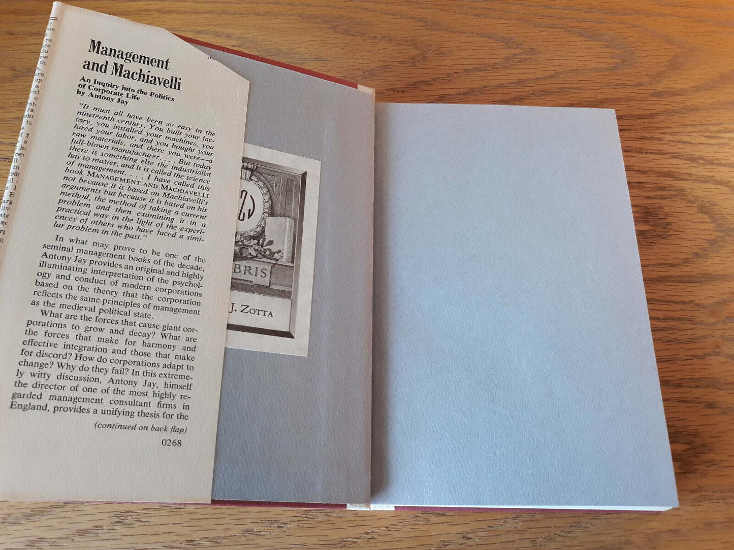Management And Machiavelli Antony Jay 1968 1st Ed Hardcover Dust Jacket