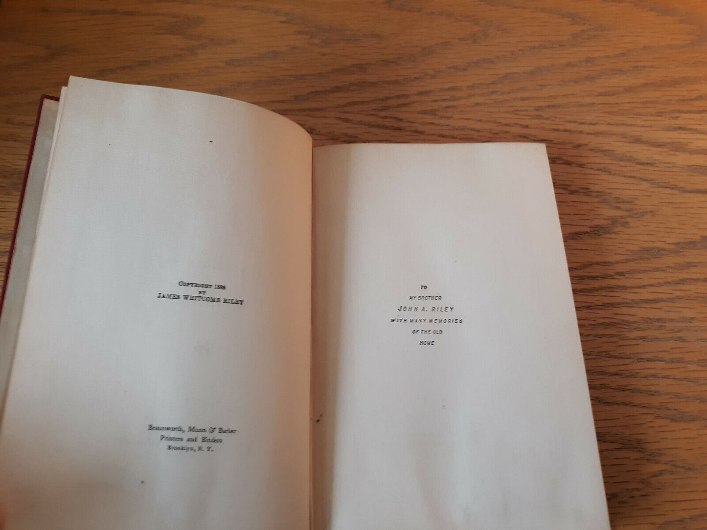Pipes O' Pan At Zekesbury James Whitcomb Riley 1888 Hardcover Bowen-Merrill