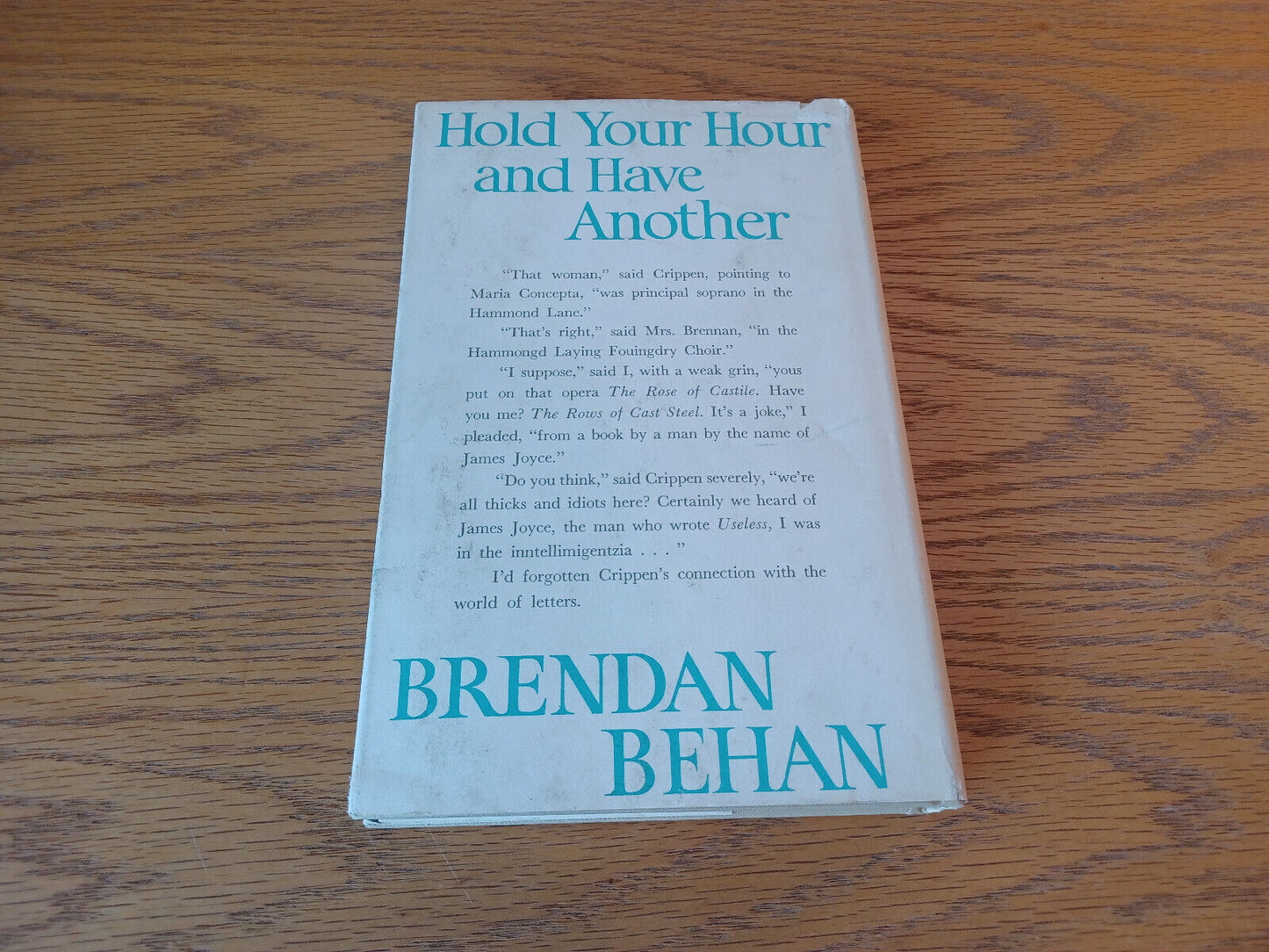 Hold Your Hour and Have Another by Brendan Behan 1963 First American Edition