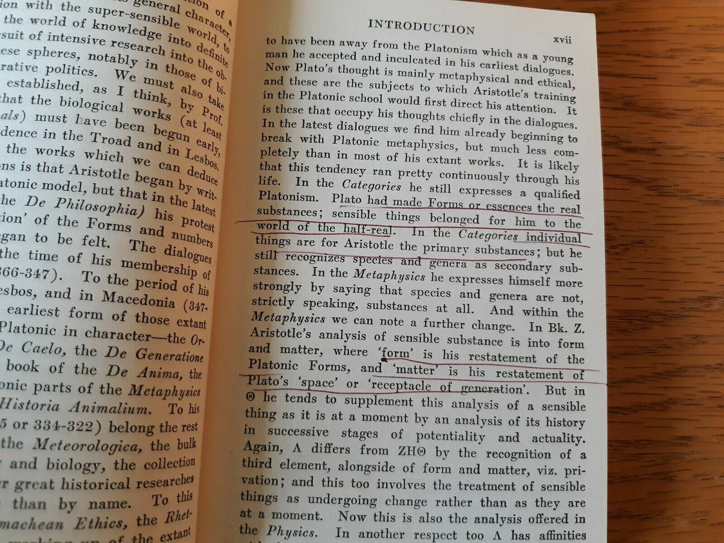 Aristotle: Selections by W.D. Ross 1955 Charles Scribner's Sons Paperback