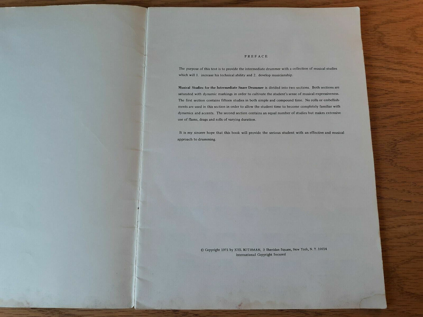 Musical Studies for the Intermediate Snare Drummer by Garwood Whaley 1971