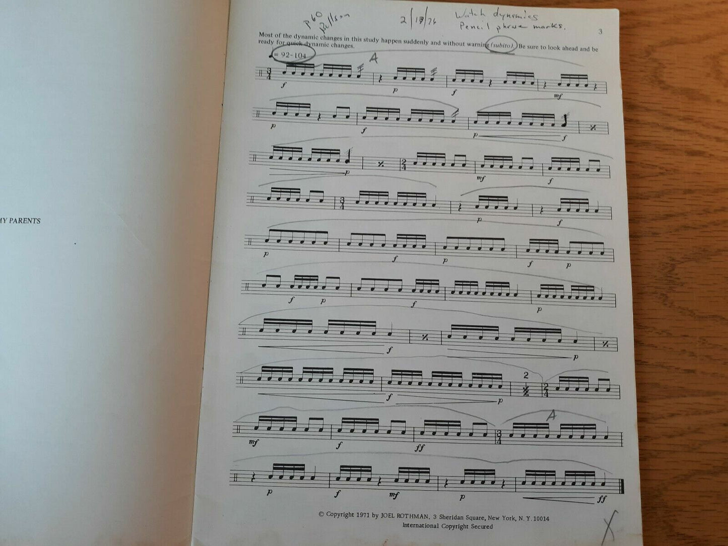 Musical Studies for the Intermediate Snare Drummer by Garwood Whaley 1971