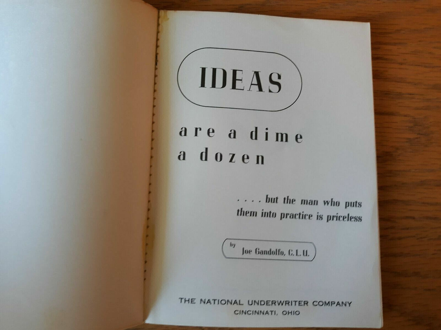 Ideas are a Dime a Dozen by Joe Gandolfo 1970