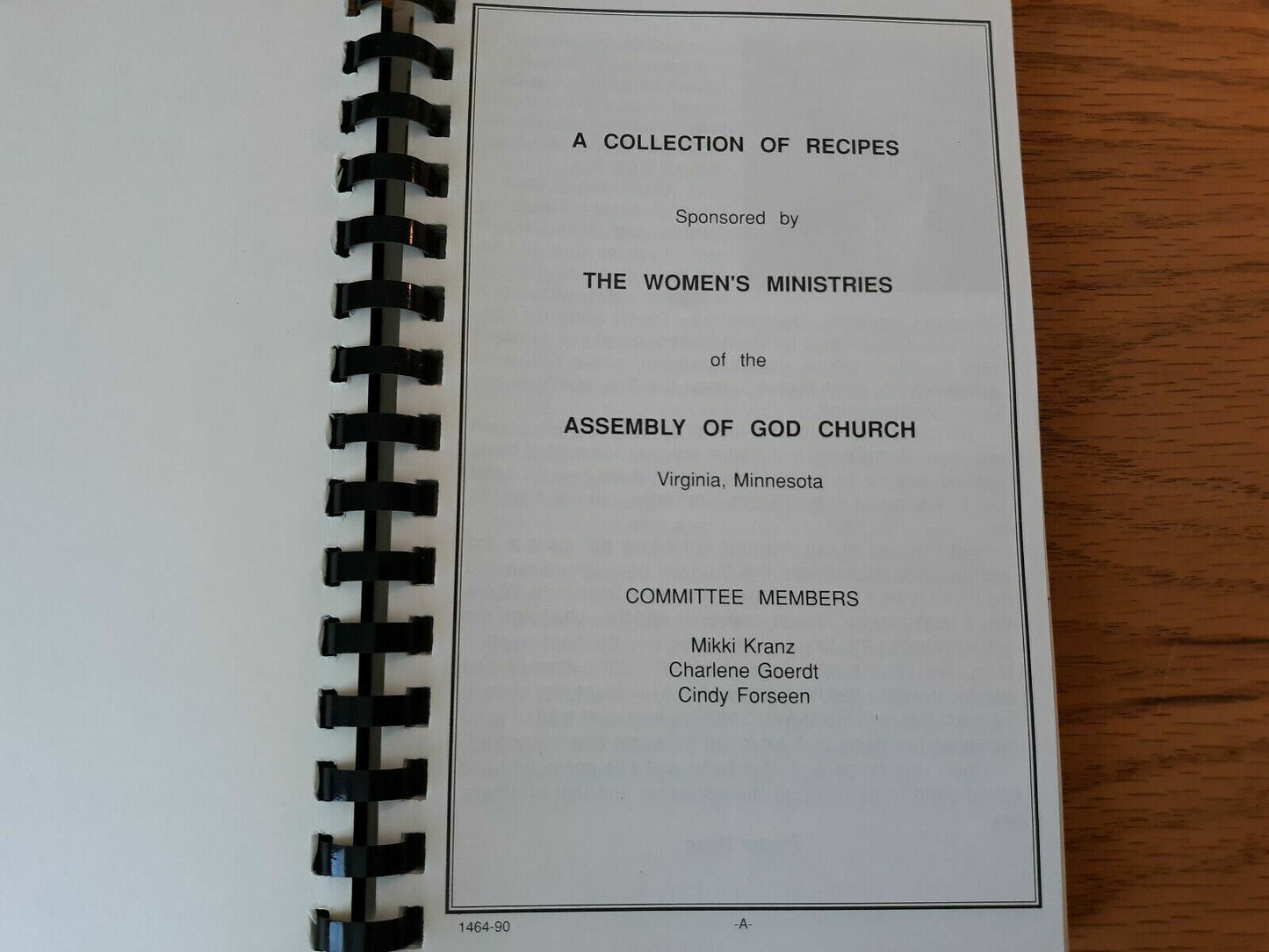 50th Anniversary Cookbook 1940-1990 Virginia Assembly Of God Minnesota