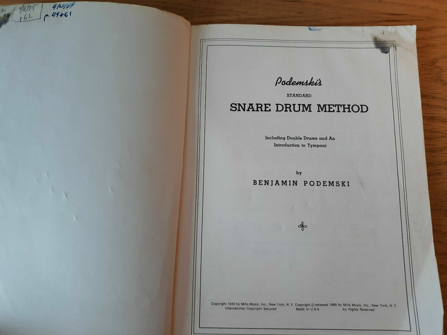 Podemski's Standard Snare Drum Method 1968