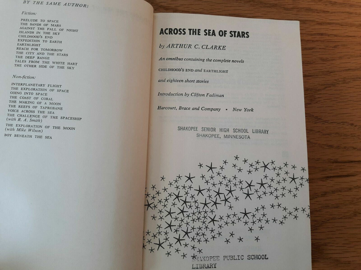 Across The Sea Of Stars By Arthur C. Clark 1959 Hardcover Harcourt, Brace