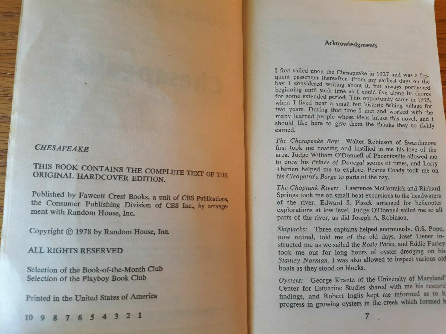 Chesapeake - A Novel by James A. Michener - 1978 Paperback Fawcett Crest