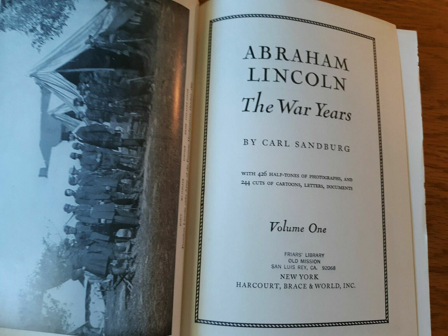Abraham Lincoln The War Years Volume 1 Carl Sandburg HC President History Civil