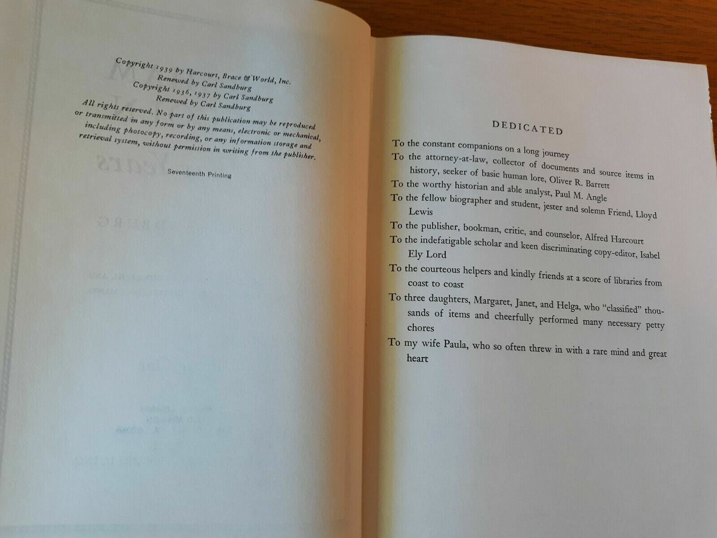Abraham Lincoln The War Years Volume 1 Carl Sandburg HC President History Civil
