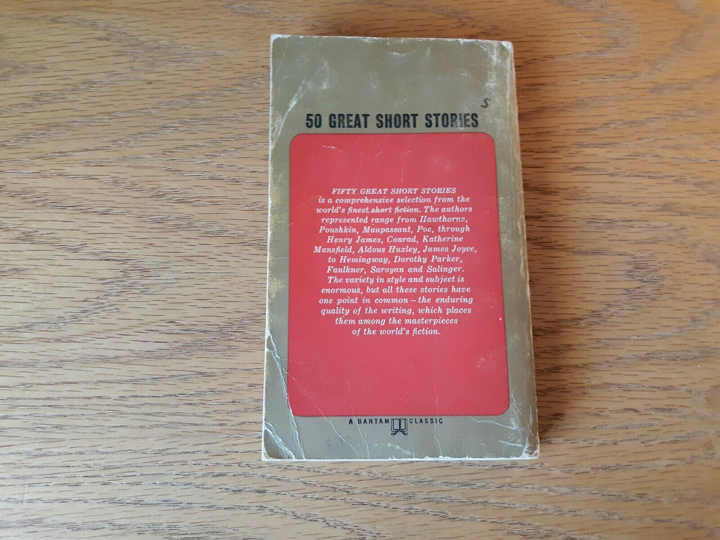 50 Great Short Stories Book (Milton Crane - 1962) Paperback Bantam Books