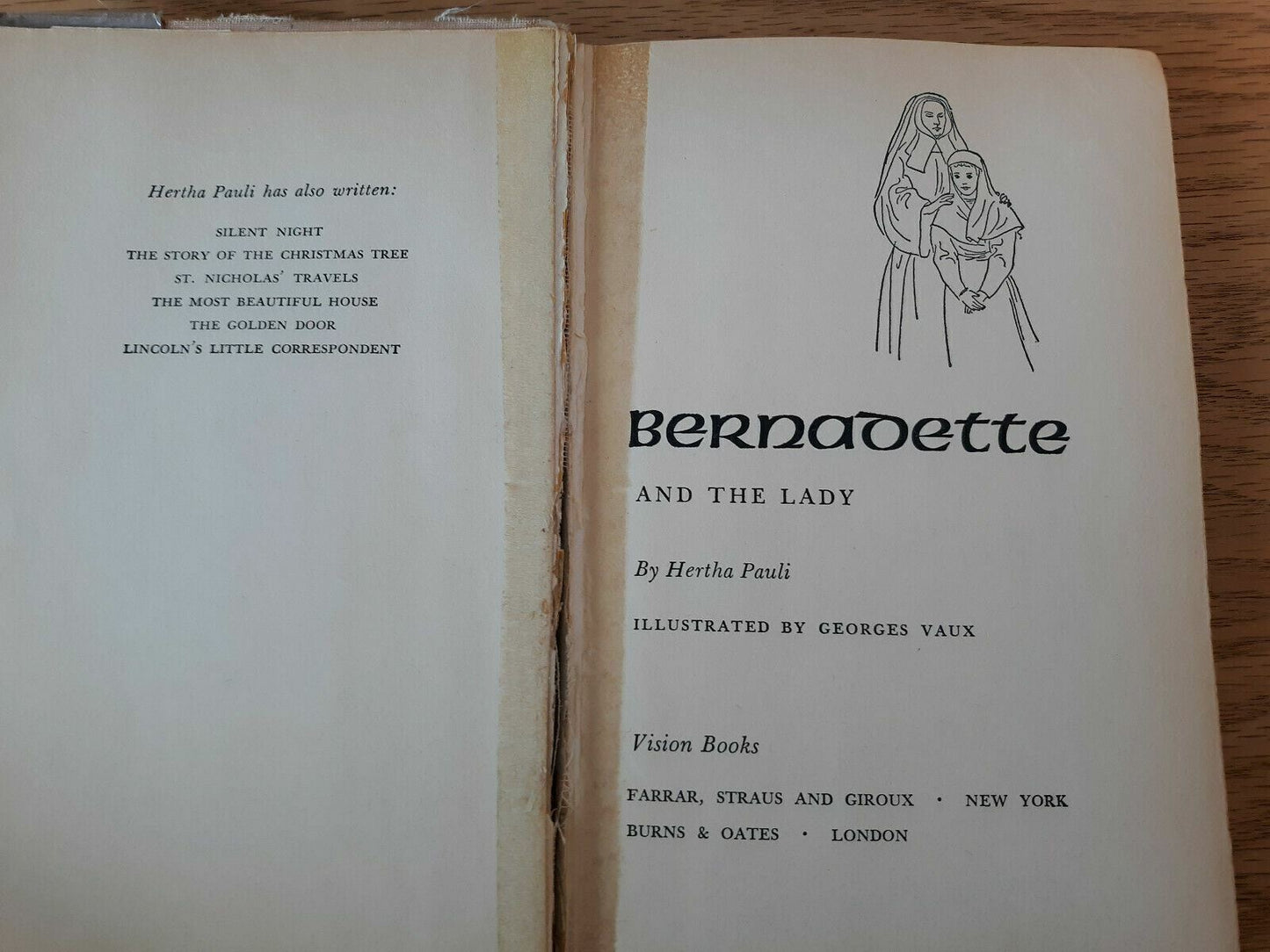 Bernadette And The Lady Hertha Pauli 1965 Hardcover Dust Jacket