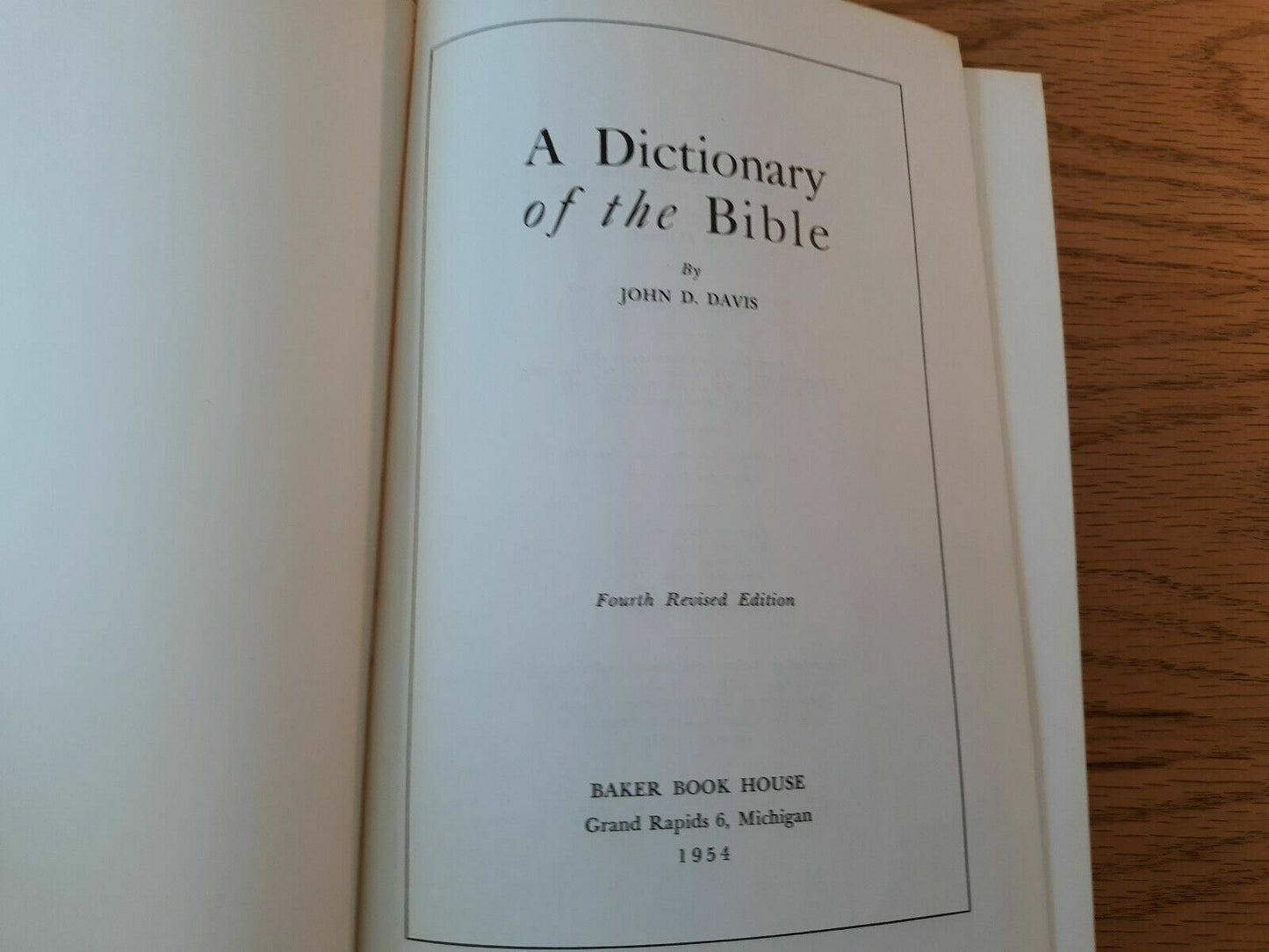 A Dictionary of the BIBLE by John D. Davis 1954 Baker Book House Hardcover