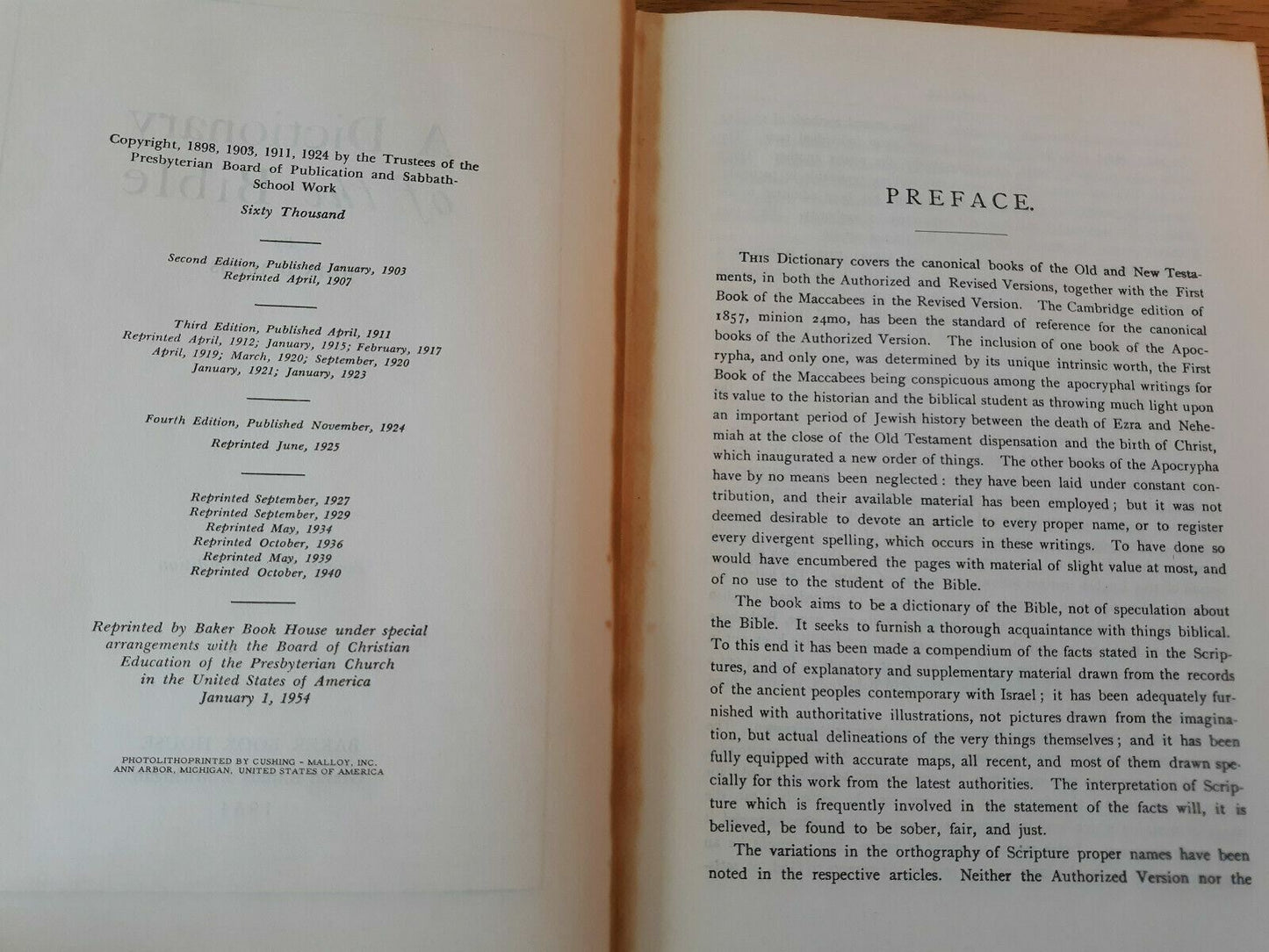 A Dictionary of the BIBLE by John D. Davis 1954 Baker Book House Hardcover