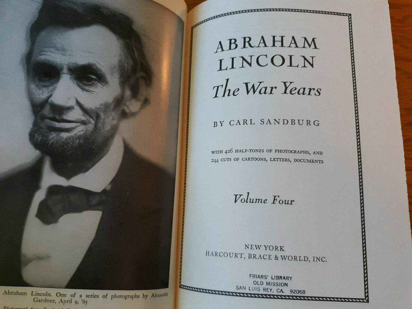 Abraham Lincoln The War Years Volume 4 Carl Sandburg HC President History Civil