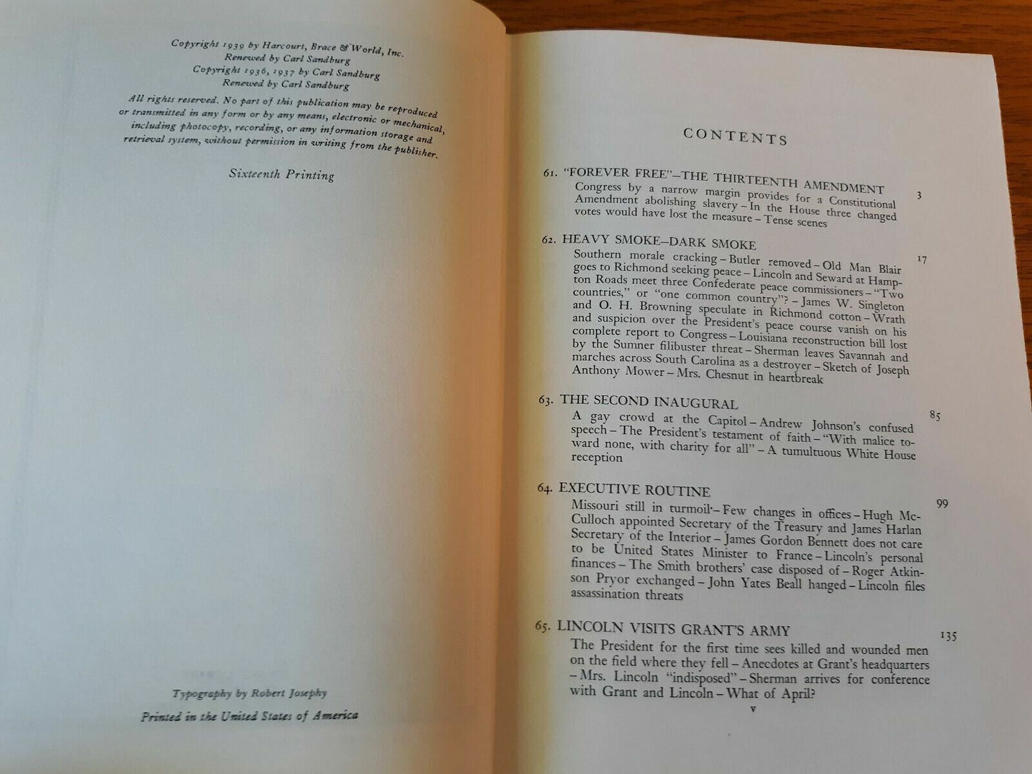 Abraham Lincoln The War Years Volume 4 Carl Sandburg HC President History Civil