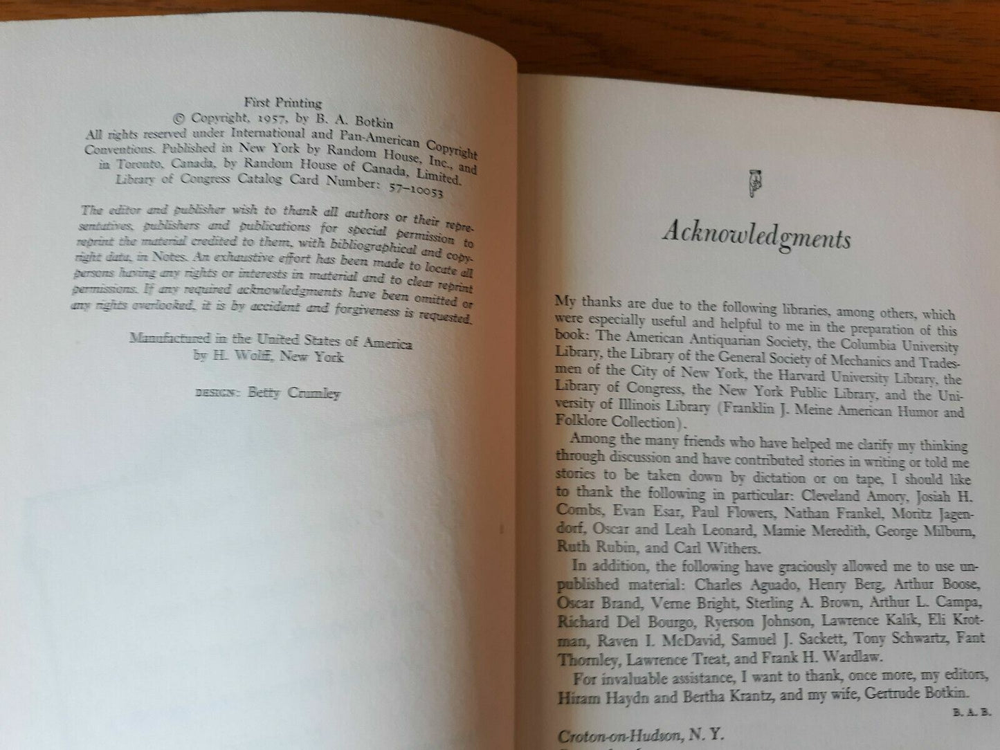 A Treasury of American Anecdotes by B A Botkin 1957