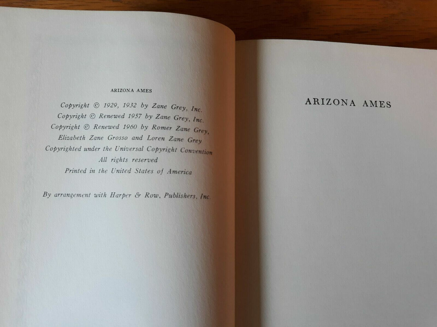 Zane Grey Walter J. Black Arizona Ames 1960