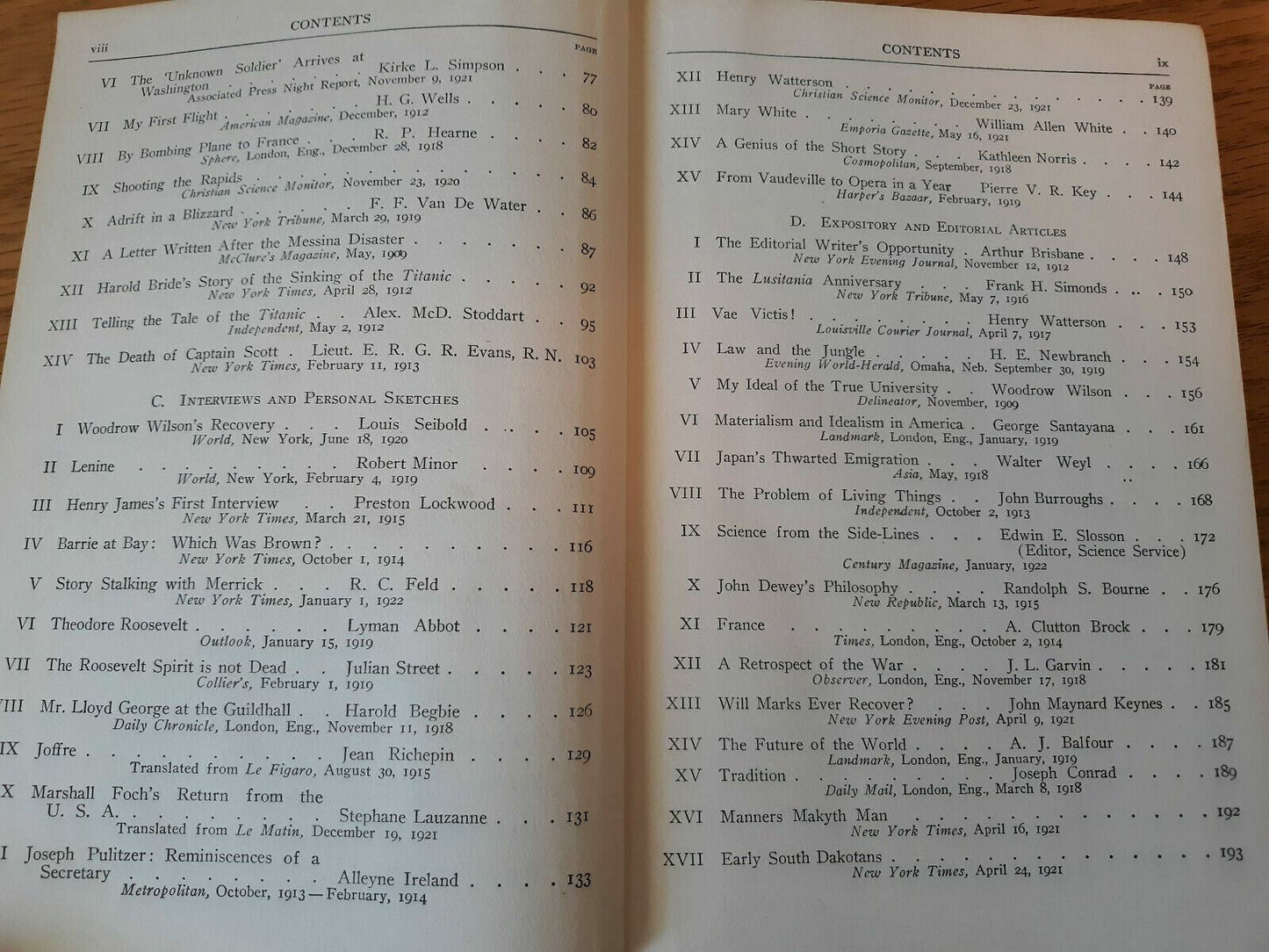 Writing of Today Models of Journalistic Prose by Cunliffe and Lomer 1922