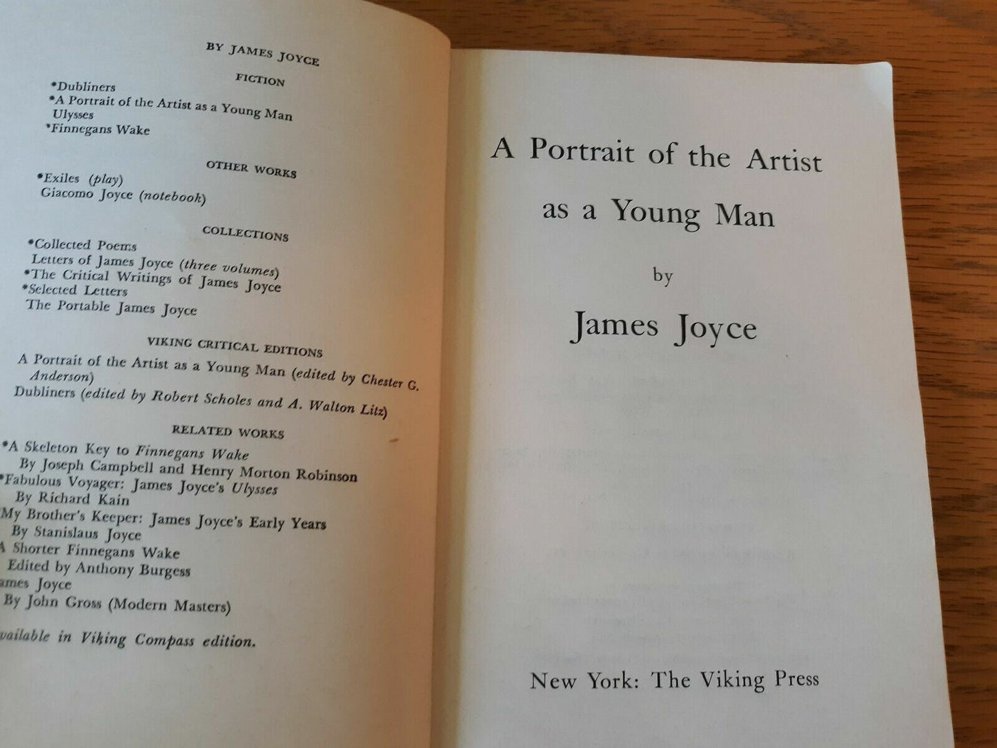 A Portrait of the Artist as a Young Man James Joyce Viking Paperback 1974