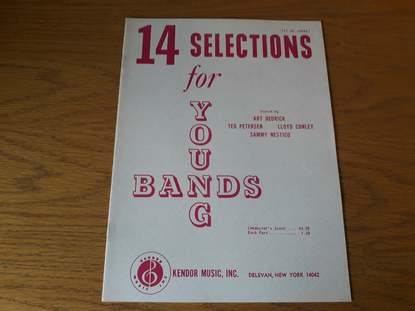 14 Selections For Young Bands 1970 Art Dedrick Kendor Music 1st Bb Cornet